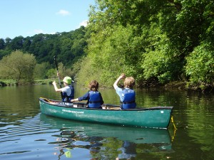 Canoeing on the River Teifi at Fforest campsite