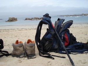 On the beach near Tregastel, GR 34 Grande Randonee