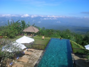 The view from our bedrrom - including the pavillion where we had romantic dinners at night