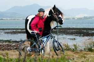 Catherine cycling on Carlingford Lough near Greenore Photo Shay Larkin