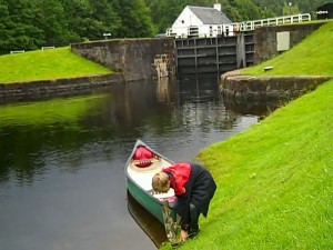 sc2 Catherine's son canoeing on Caledonian Canal