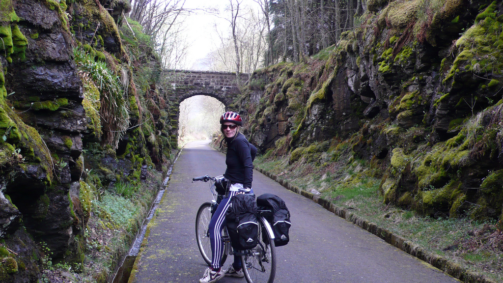 Cycling in Glen Ogle, Scotland