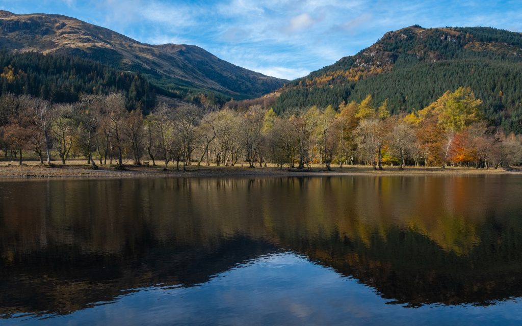 Cycling by Loch Lubnaig, Scotland